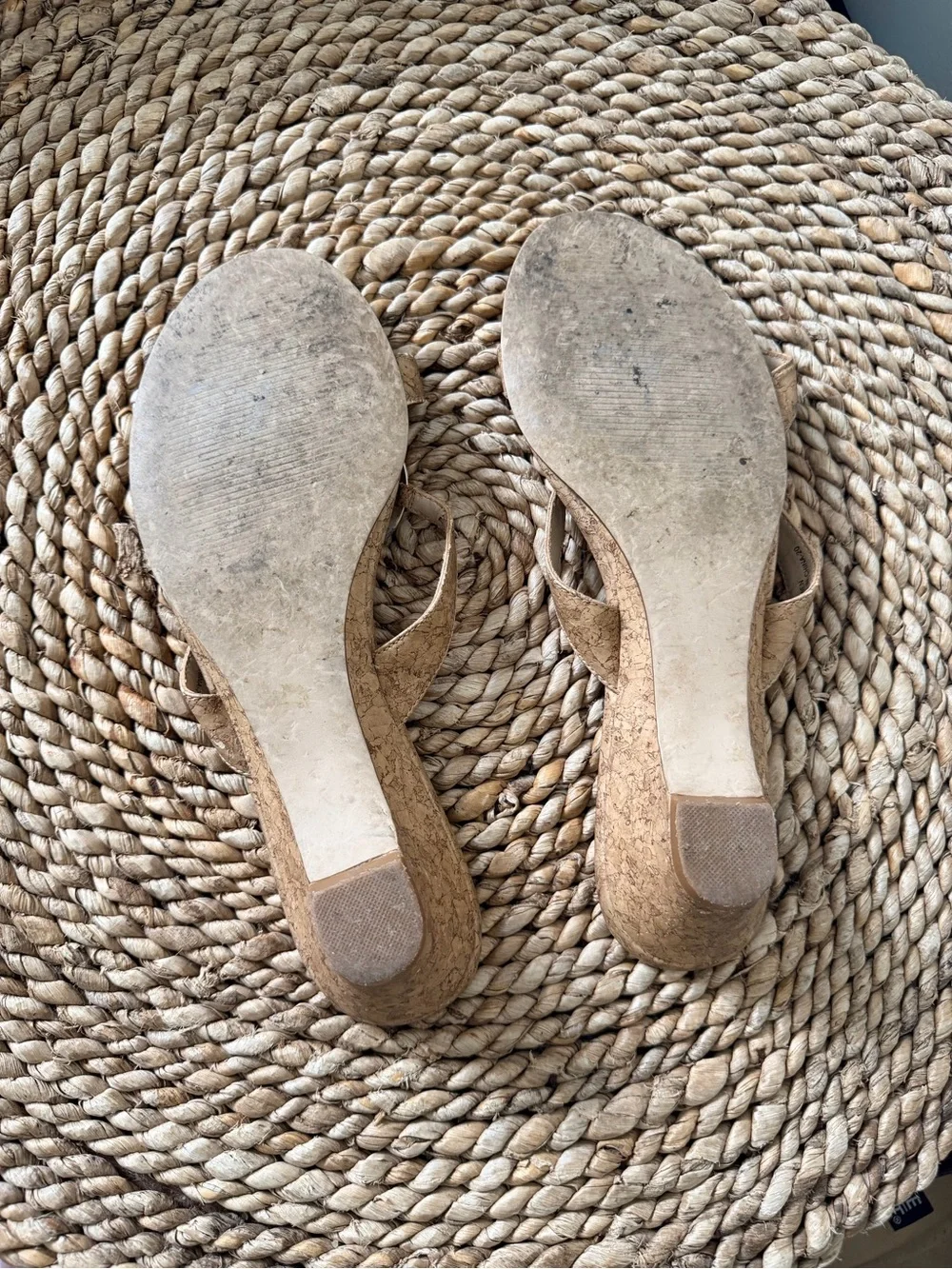 Vintage Tan Cork Heel Sandals